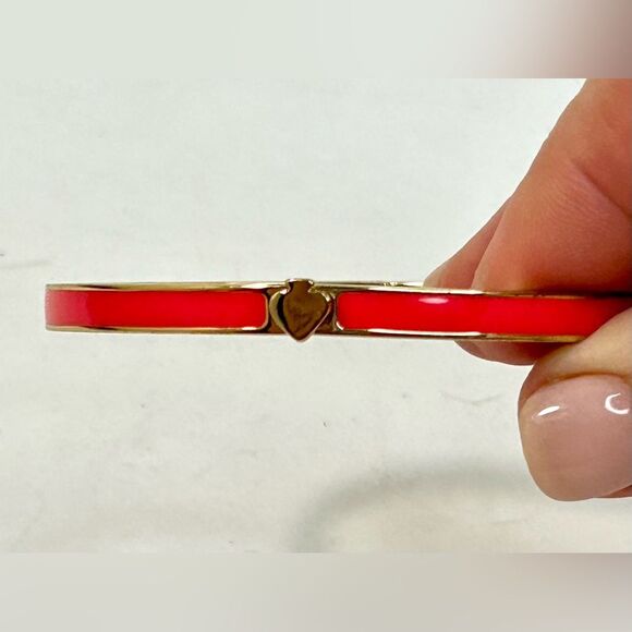 Kate Spade New York Spade Bangles Thin Enamel Hinge Bangle Bracelet Bright Rose - Picture 4 of 8
